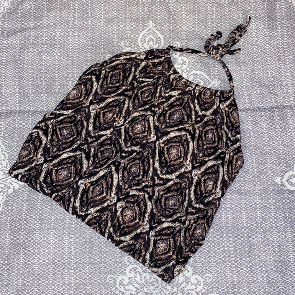 Halter print crop top